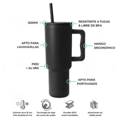 Vaso Térmico Premium 1200 ml Negro